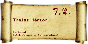 Thaisz Márton névjegykártya