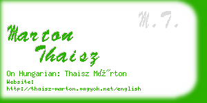 marton thaisz business card
